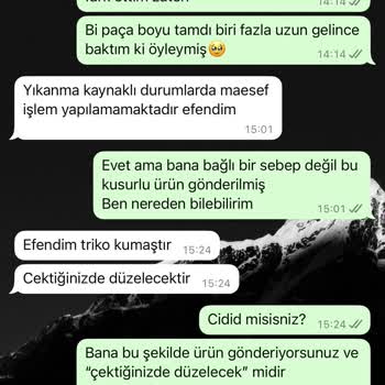 Kusurlu Pantolon Ve Yetersiz Müşteri Hizmeti