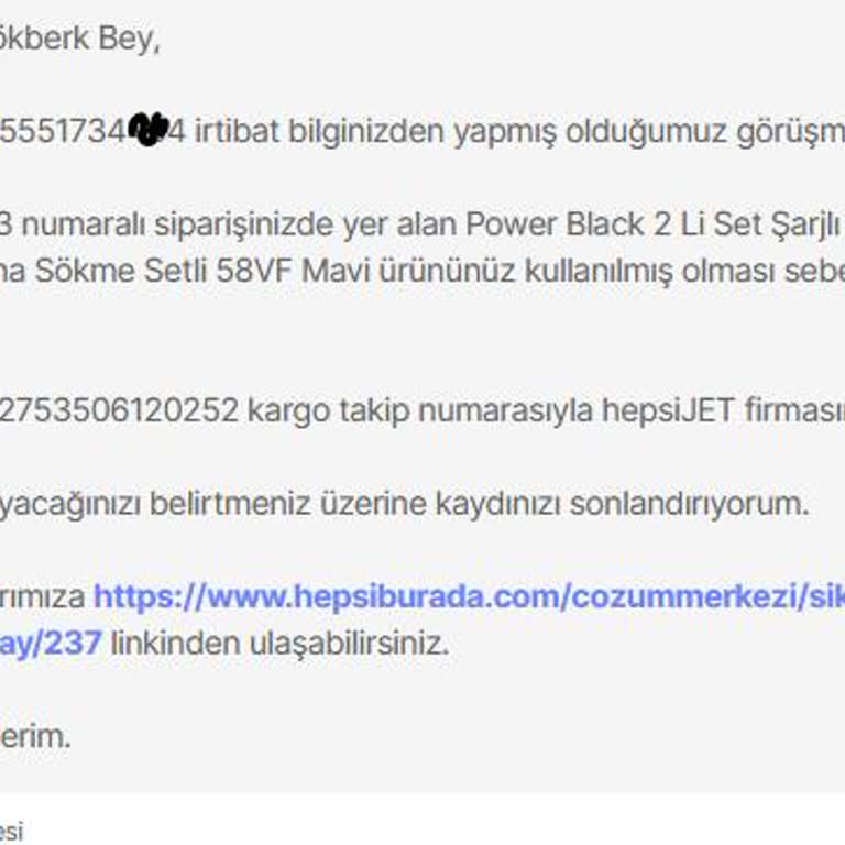 Vaat Edilen Pil Performansı Sağlanmadı, İade Talebim Sebepsiz Reddedildi