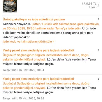 Yanlış Ürün Gönderimi Ve İade Talebinin Reddedilmesi