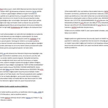 Kullanılmayan İnternet İçin Fatura Ve Yüksek Taahhüt Ücreti Mağduriyeti