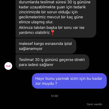 Fazla Ücret Alındı, Siparişim Teslim Edilmedi