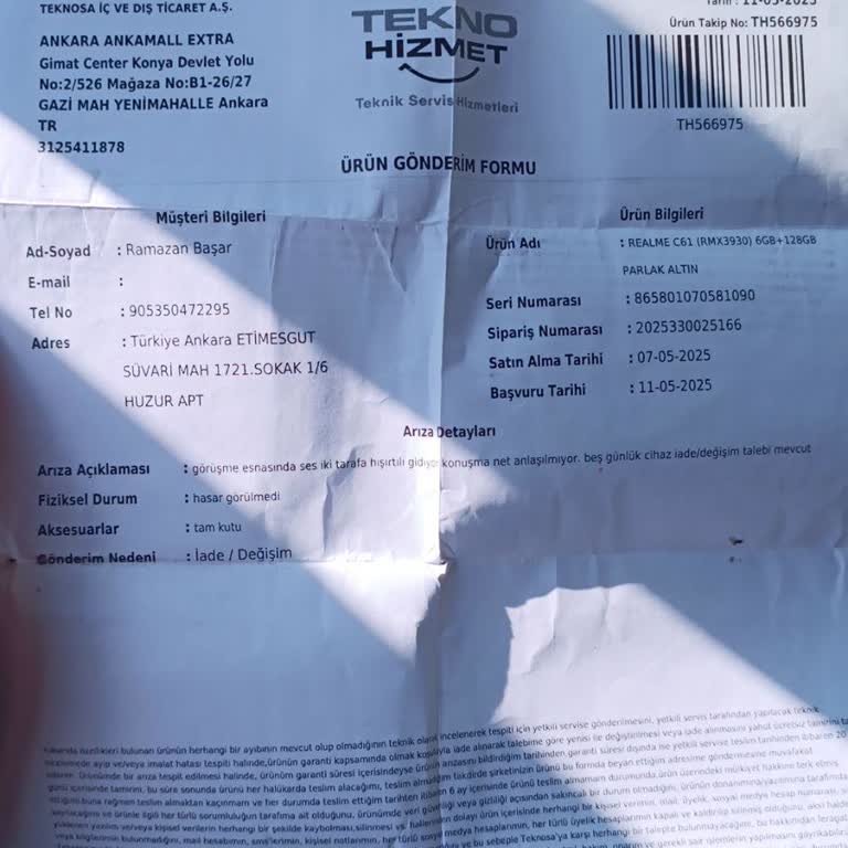 Satın Aldığım Arızalı Telefonun Servis Sürecinde İlgisizlik Ve Bilgi Eksikliği Yaşıyorum