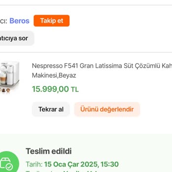 Nespresso Gran Lattissima Süt Haznesinde Hızlı Deformasyon Ve Mağduriyet