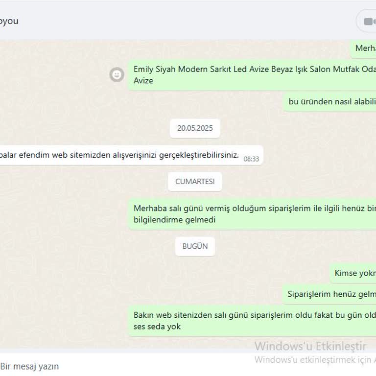Siparişim Hakkında Bilgi Verilmedi Ve Mağdur Edildim