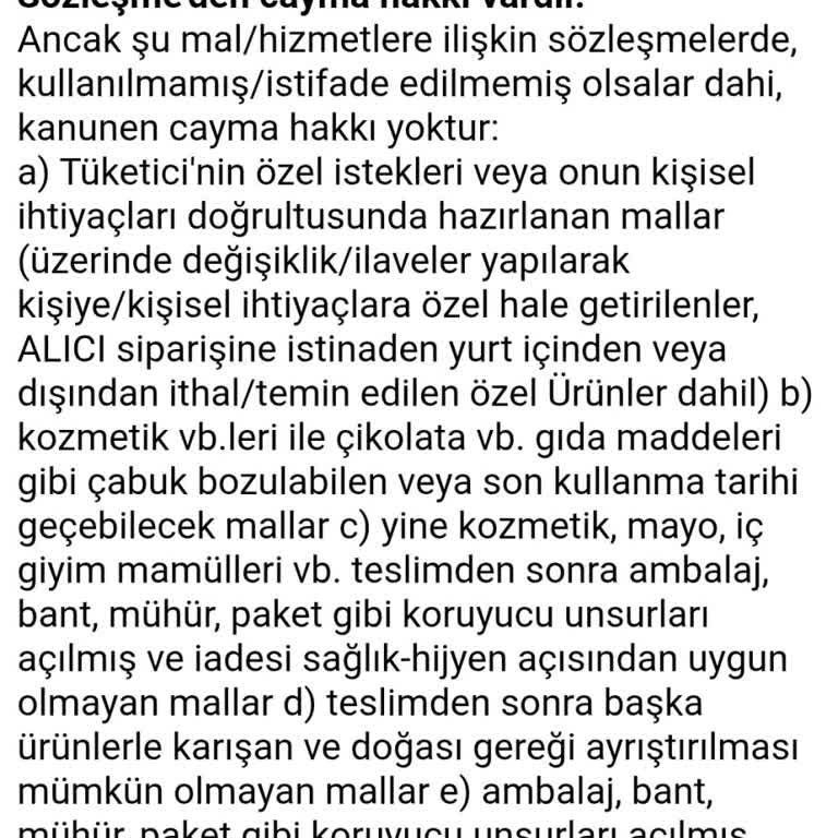Kusurlu Mayo İadesi Hijyen Gerekçesiyle Reddedildi