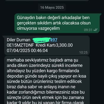 Siparişim Teslim Edilmedi, İletişim Kurulamıyor, Para İademi İstiyorum