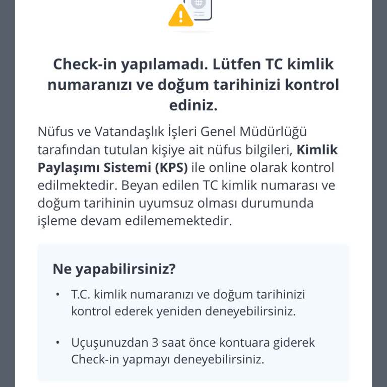 Check-in İşlemi Yapılamıyor, Müşteri Hizmetleri Sorunu Çözemiyor