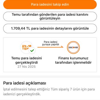 Temu Sipariş İadesinde Farklılık Ve Banka Desteği Sorunu