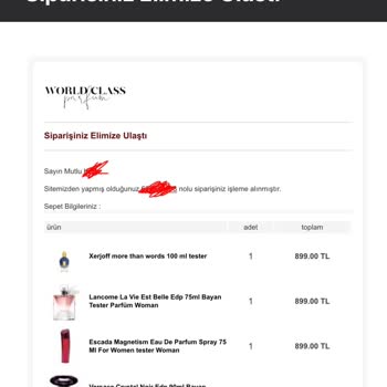 World Class Parfüm Kırık Ve Sahte Ürün
