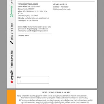 Arçelik Yetkili Servisinin Yanlış Teşhisi Ve Yüksek Ücret Talebi