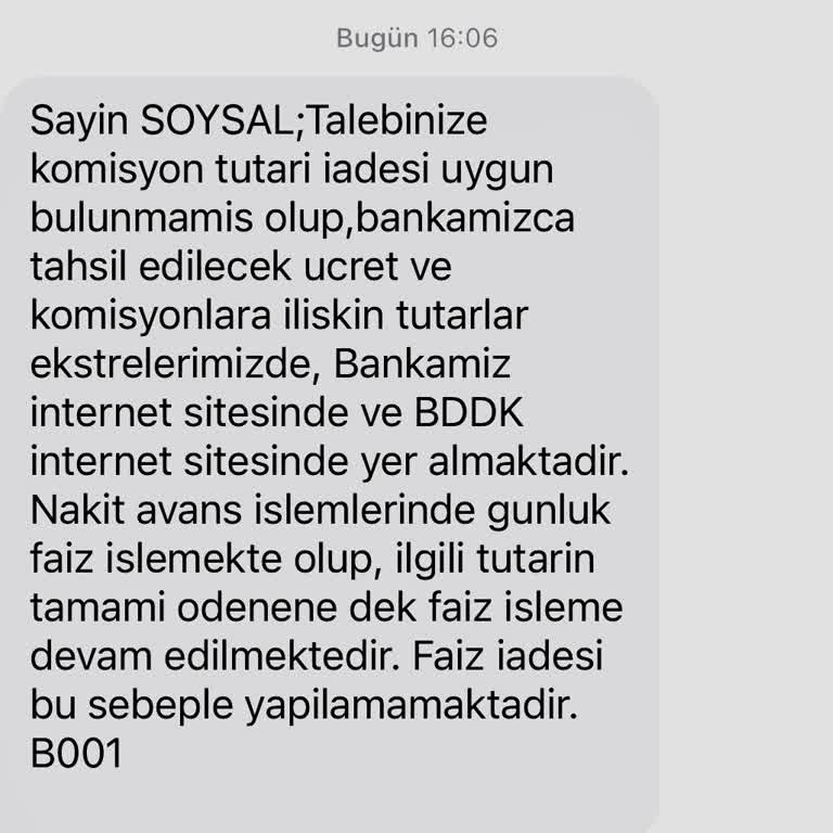 Aynı Gün İade Edilen Nakit Avans İçin Haksız Faiz Uygulaması