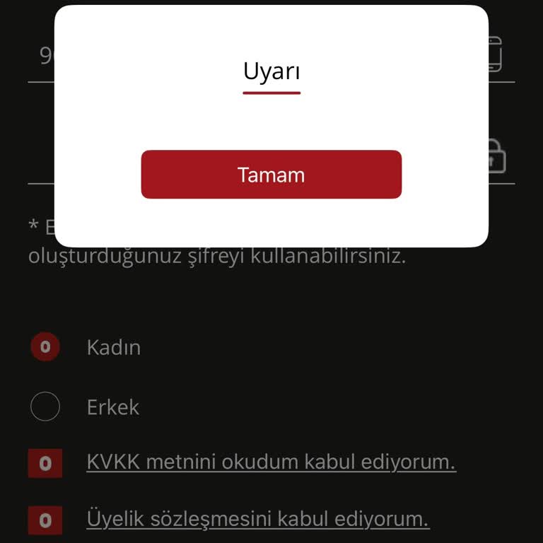 Üyelik İşlemlerinde Sürekli Hata Alıyorum