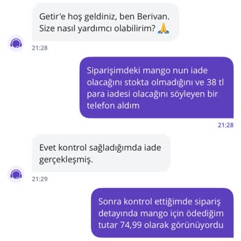 Getir'den Aldığım Bozuk Ürünler Ve Hatalı İndirim Uygulaması Mağduriyeti