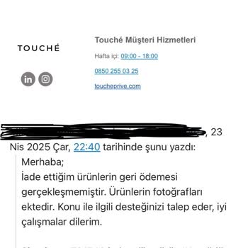 İade Ücretimin Uzun Süredir Yatırılmaması Ve Müşteri Hizmetlerine Ulaşılamaması
