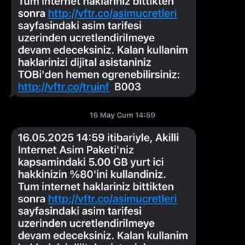 Vodafone Gece GB Alınması Şikayeti