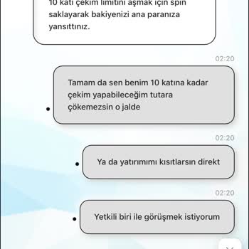 Kazancımın Düşürülmesi Ve Yatırım Tutarımdan Kesinti Hakkında Şikayet