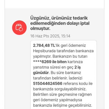 Siparişim Haber Verilmeden İptal Edildi, Mağdur Edildim