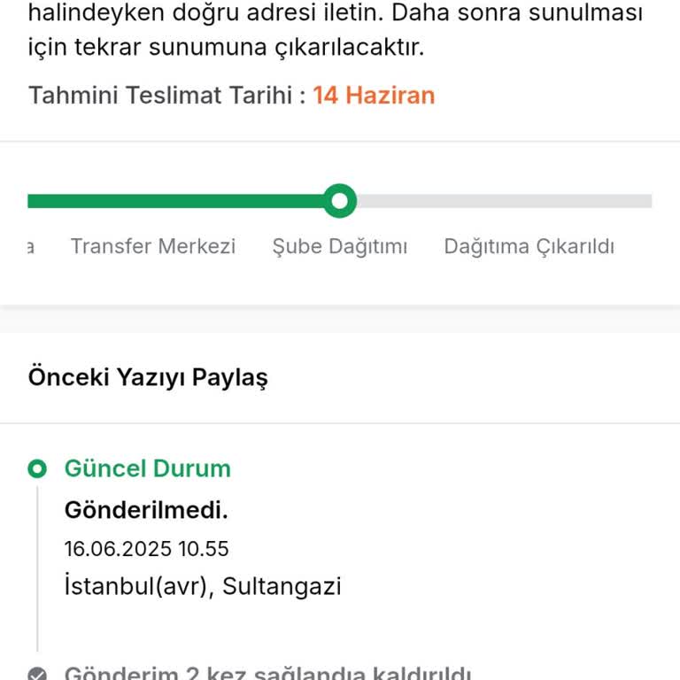 PTT Kargo Teslimatında Yanıltıcı Bilgilendirme ve Teslimat Sorunu