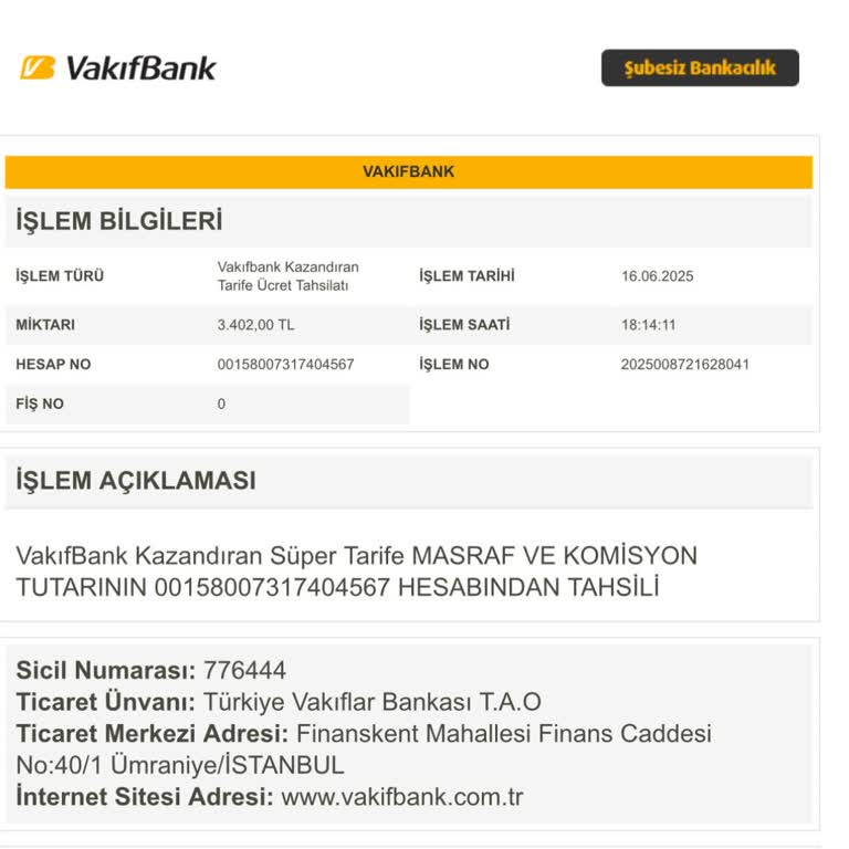 Kredi Kullanımında Haksız Ücret Kesintisinin İadesini Talep Ediyorum