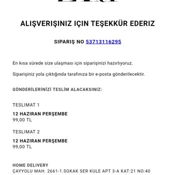 Zara Online Siparişim Teslim Edilmedi, Müşteri Hizmetlerine Ulaşamıyorum