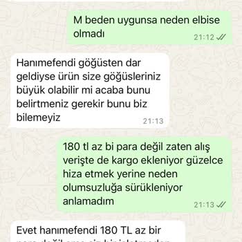 Elbise Değişiminde Yüksek Kargo Ücreti Ve Saygısız Müşteri Hizmeti