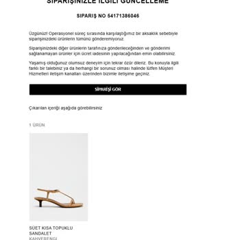 Zara İptal Edilen Ürünümün İadesini Yapmadı Canlı Destek Yardımcı Olmuyor