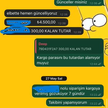 Siparişin Gecikmesi Ve Ürün Kalitesizliği Nedeniyle Memnuniyetsizlik