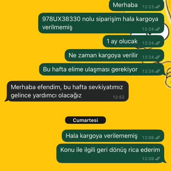 Siparişin Gecikmesi Ve Ürün Kalitesizliği Nedeniyle Memnuniyetsizlik