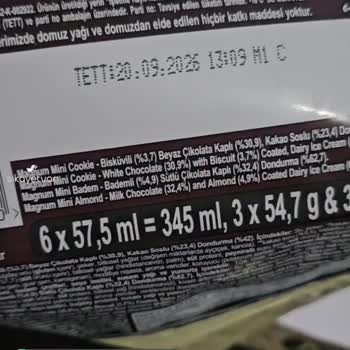 Magnum Dondurma Küflenmiş, Son Kullanım Tarifi 2026 Olduğu Halde