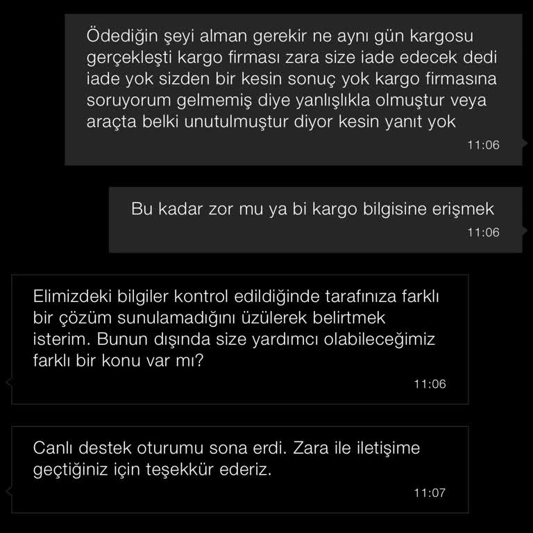 Zara'dan Aynı Gün Teslimat Sorunu Ve İade Sürecinde Yaşanan Mağduriyet