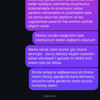 İade Ve Değişim Talebimde Mağdur Edildim, Müşteri Hizmeti Yetersiz