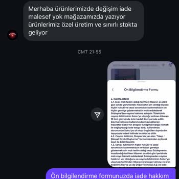 İade Ve Değişim Talebimde Mağdur Edildim, Müşteri Hizmeti Yetersiz