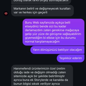 İade Ve Değişim Talebimde Mağdur Edildim, Müşteri Hizmeti Yetersiz