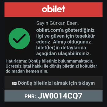 Obilet İptal Sonrası Verilen Kupon Geçersiz Çıktı