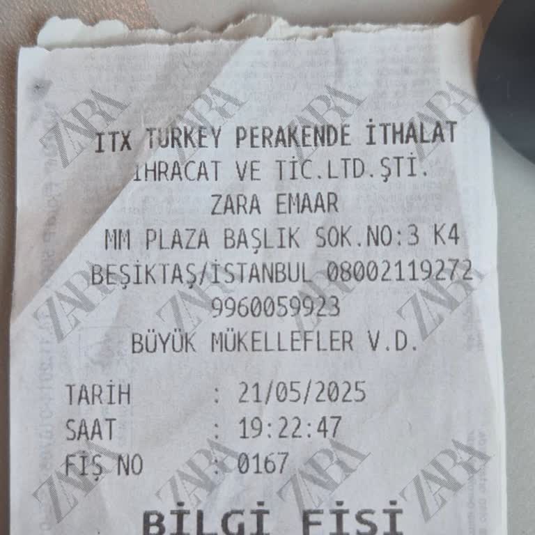 Zara Emaar Mağazasında İade İşlemi İçin Fiş Sorunu Ve İletişimsizlik