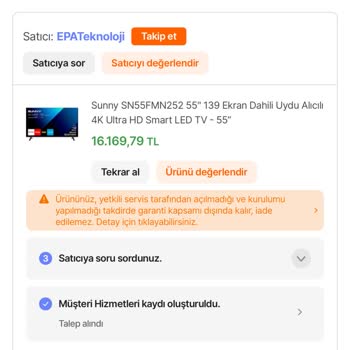 Sipariş İptali Talebim Dikkate Alınmadı, Ürün Teslim Edilmedi Ve Yanıltıcı Bilgilendirme