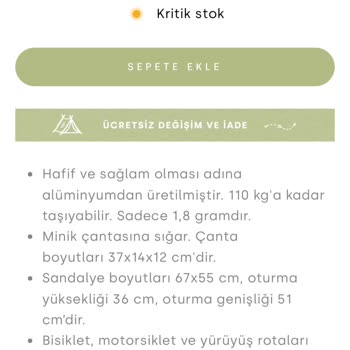 Ontrail Sandalyenin Ağırlığı Yanlış Belirtildi, İade Sürecinde Mağdur Edildim