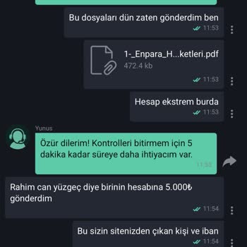 Gönderdiğim Para Hesabıma Geçmedi, Destek Yetersiz