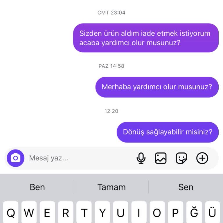 İade Talebime Yanıt Alamıyorum İletişim Yok