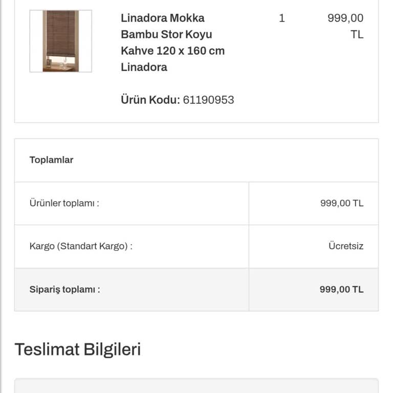 Sipariş Verilen Ürünün Kargolanmaması Ve İptal Sorunu