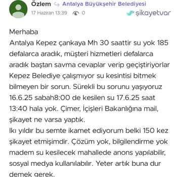 ASAT Su Kesintisi 30 Saattir Devam Ediyor, Çözüm Sunulmuyor