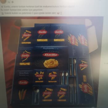 Barilla Hediye Kutusunda Ücretsiz Vaadi Ve Beklenmeyen Teslimat Ücreti