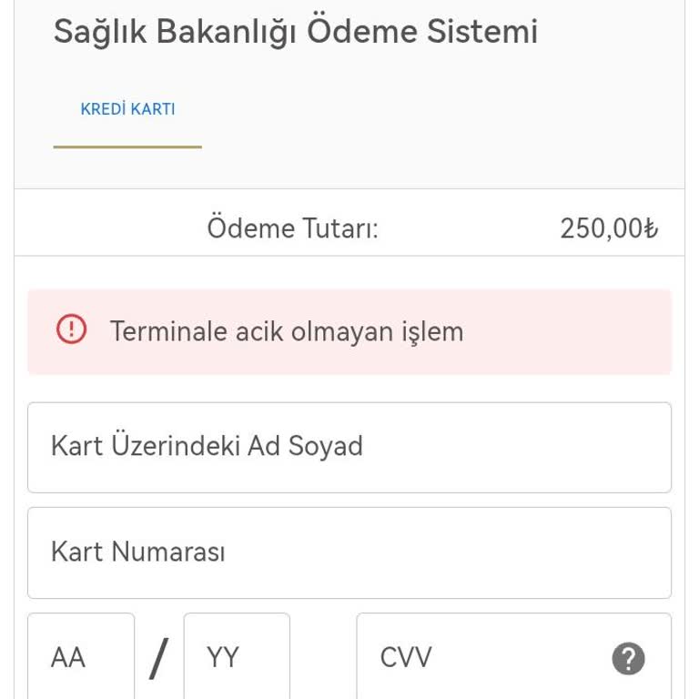 Sağlık Raporu Ücreti Ödenemiyor, Terminal Hatası Çözülmüyor