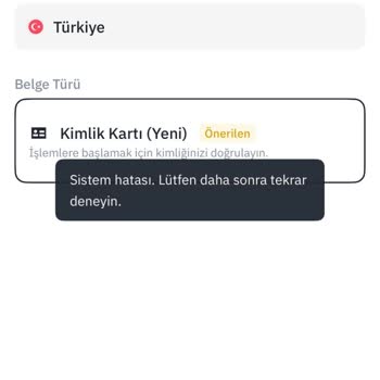 Binance TR Kimlik Doğrulama Sorunu: Sistem Hatası Nedeniyle İşlem Yapamıyorum