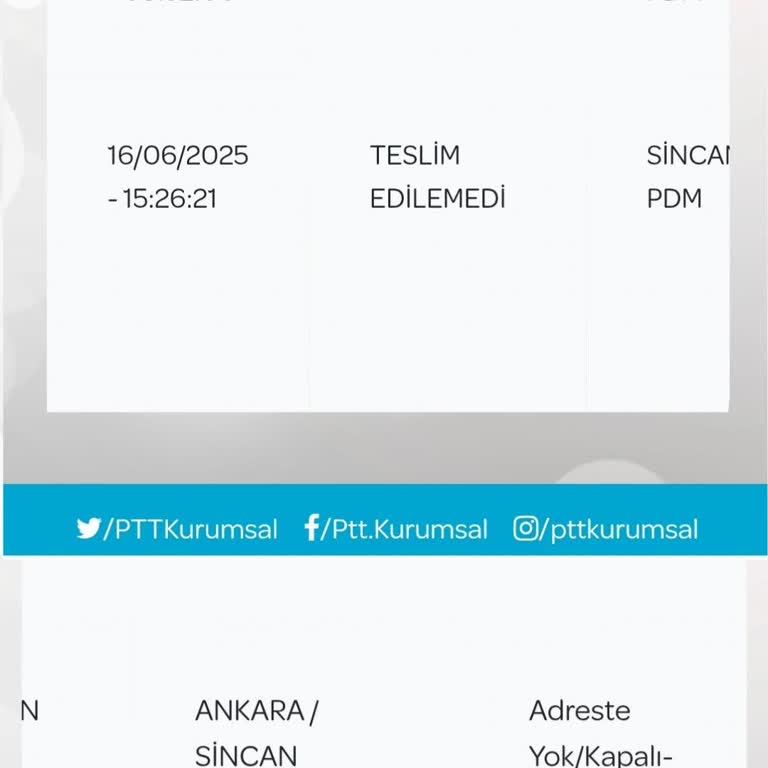 PTT Kargo İle Teslim Edilmeyen Banka Kartı Ve İletişim Sıkıntısı