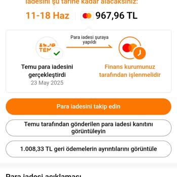 Temu'dan İptal Edilen Siparişin Ücreti Akbank Hesabıma Yatmadı