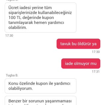 Bozuk Ve Sağlıksız Tavuk Pilavı, İlgisiz Müşteri Hizmeti