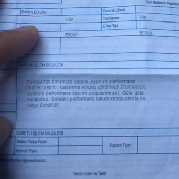 Bakım Garantisi ve Sonradan Ücret Talebi Hakkında Şikayet
