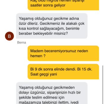 Migros Hemen Teslimatında Sürekli Gecikme Ve İlgisizlik