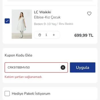 Kupon Kodu Kullanılamıyor Çözüm Bekliyorum
